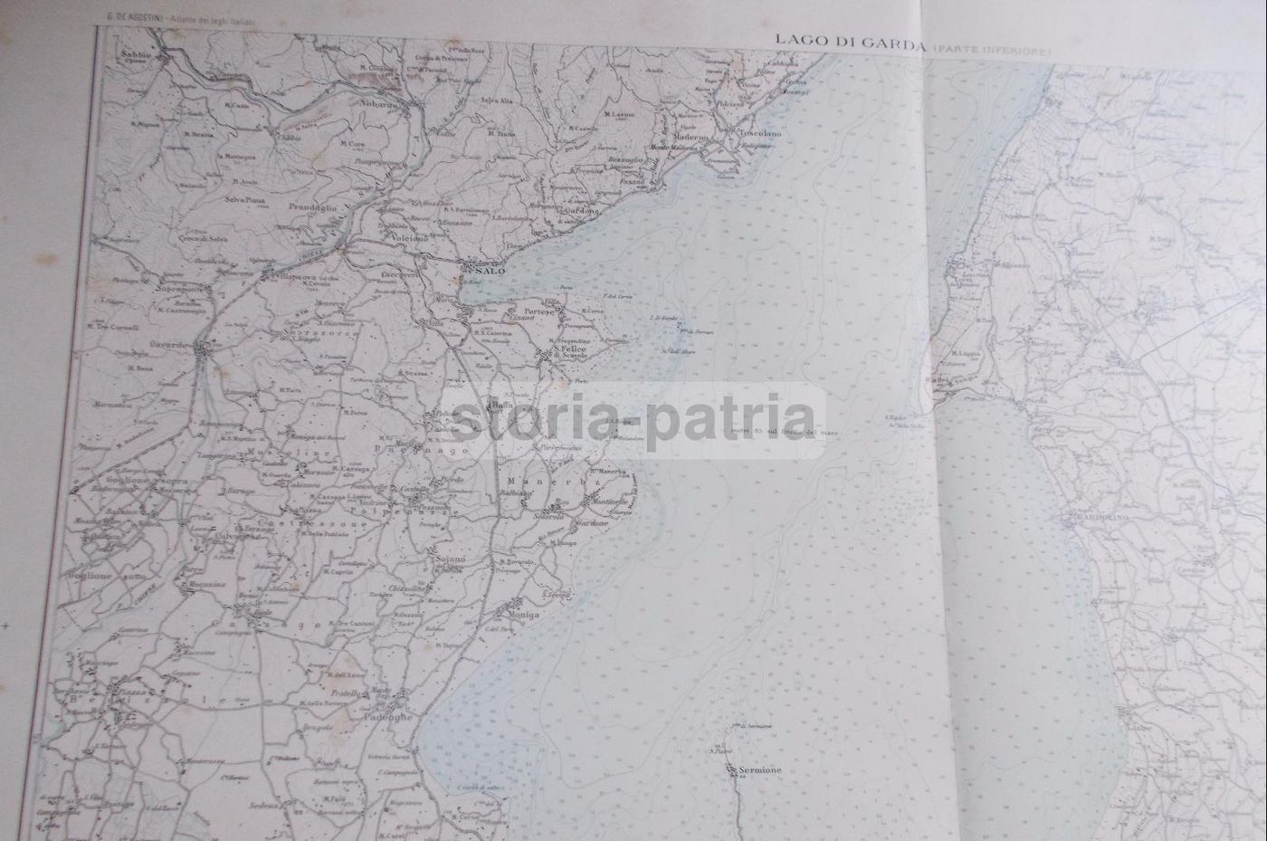Mappa Storica Lago Di Garda Inferiore IGM Anni '20 De Agostini