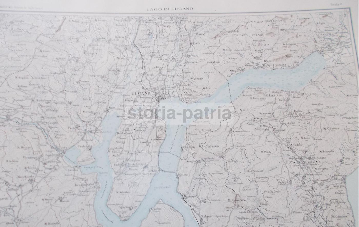 Mappa Antica Lago Di Lugano E Como, Inizio '900, IGM De Agostini