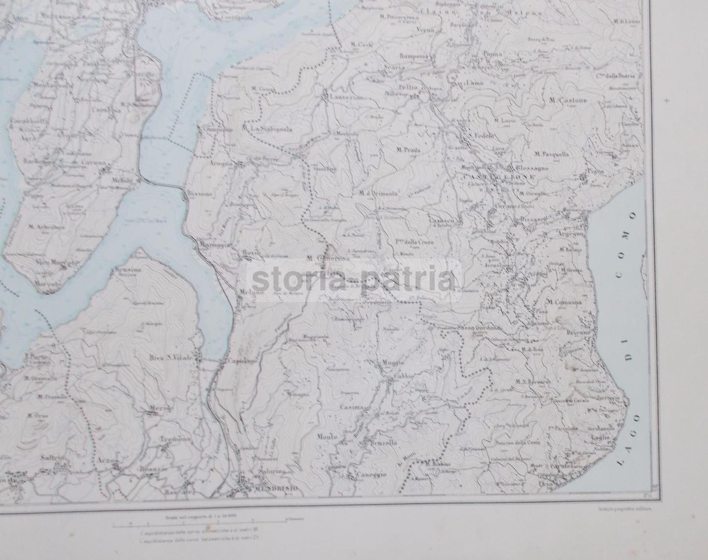 Mappa Antica Lago Di Lugano E Como, Inizio '900, IGM De Agostini