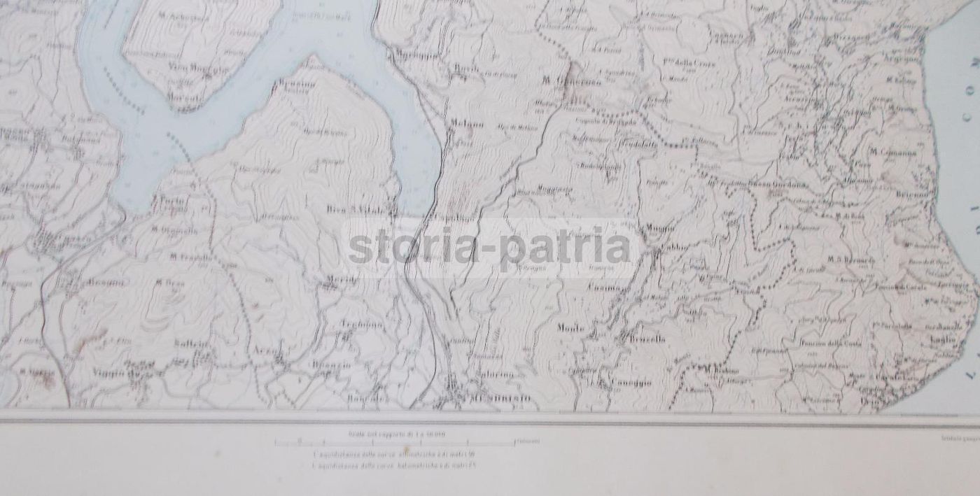 Mappa Antica Lago Di Lugano E Como, Inizio '900, IGM De Agostini