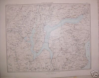 Mappa Antica Lago Di Lugano E Como, Inizio '900, IGM De Agostini