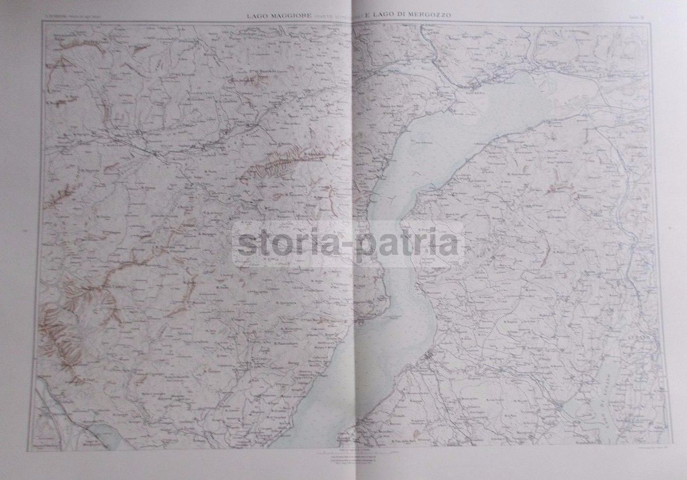 Mappa Topografica Antica Del Lago Maggiore E Del Lago Di Mergozzo (anni '20)