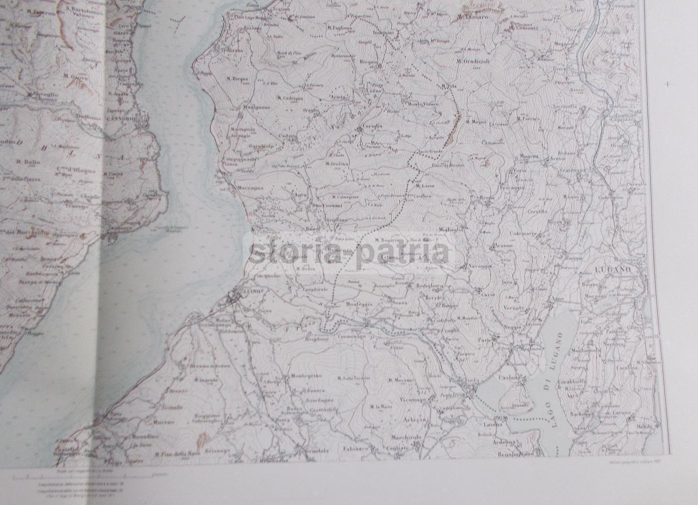 Mappa Topografica Antica Del Lago Maggiore E Del Lago Di Mergozzo (anni '20)
