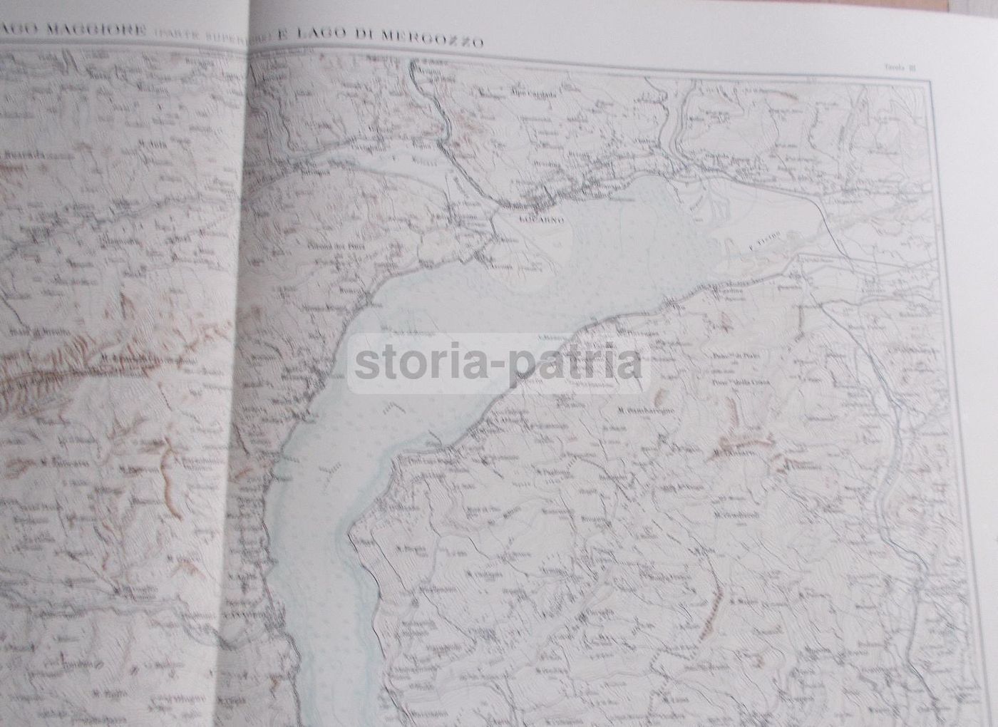 Mappa Topografica Antica Del Lago Maggiore E Del Lago Di Mergozzo (anni '20)