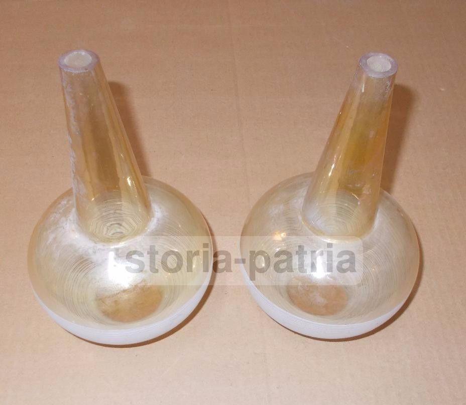 Coppia Di Coppe Vitree Per Lampade, Anni '50 '60, Vetro Fumé