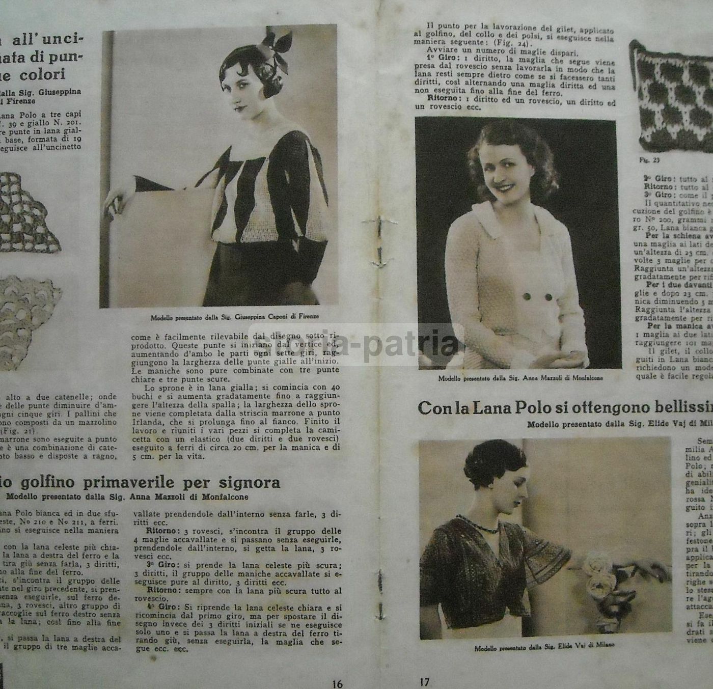Concorso Lana Polo Lanificio Marzotto Valdagno 1932 Moda Femminile