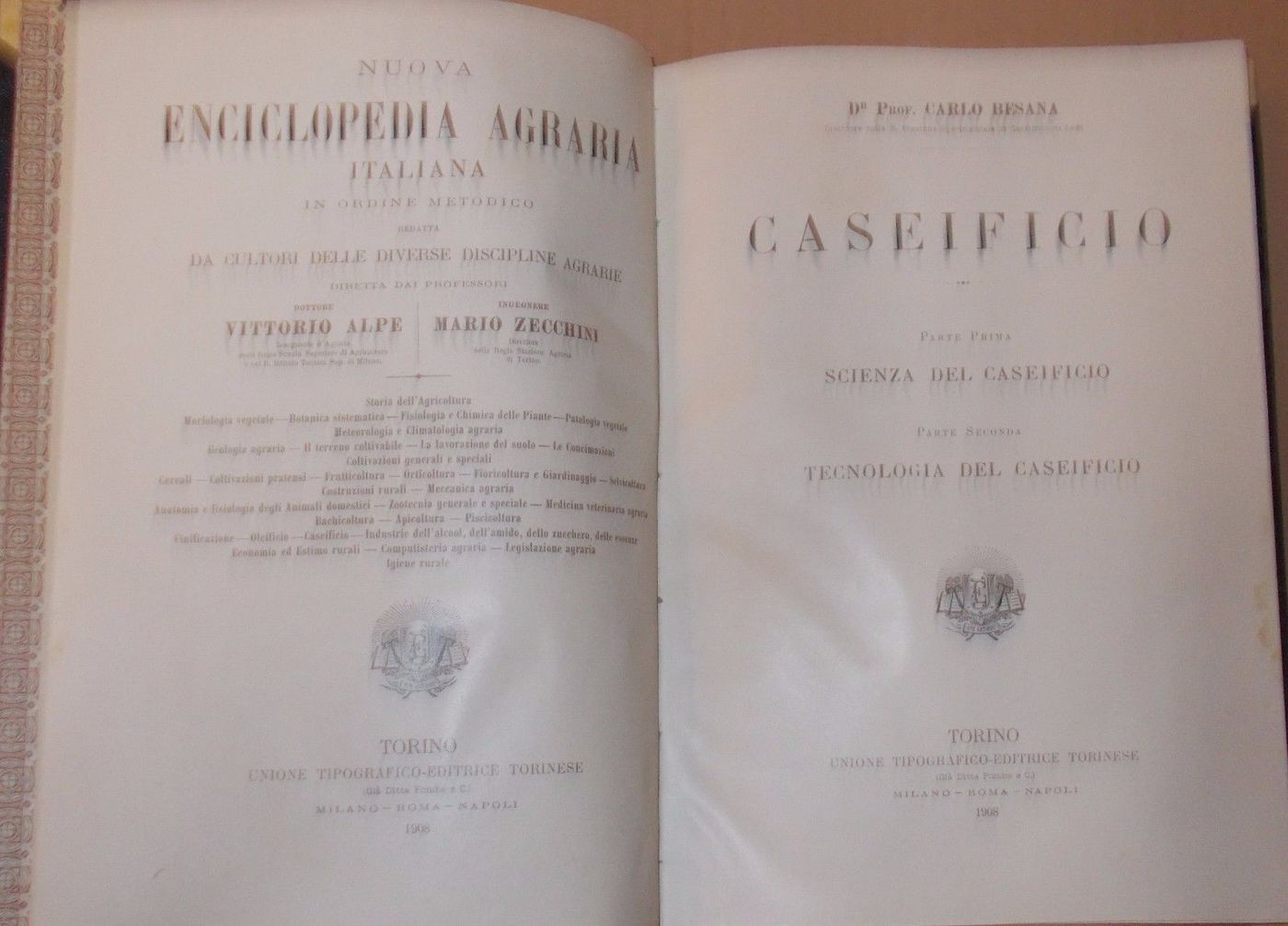 Caseificio. Scienza E Tecnologia Del Latte Di Carlo Besana, 1908