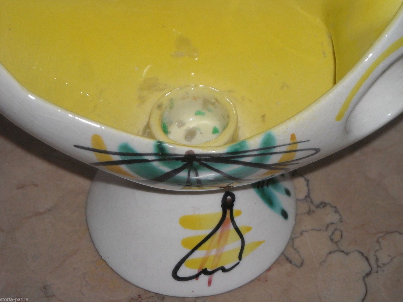 Portacandela In Ceramica Forlani Laveno A Forma Di Gallina, Anni '50
