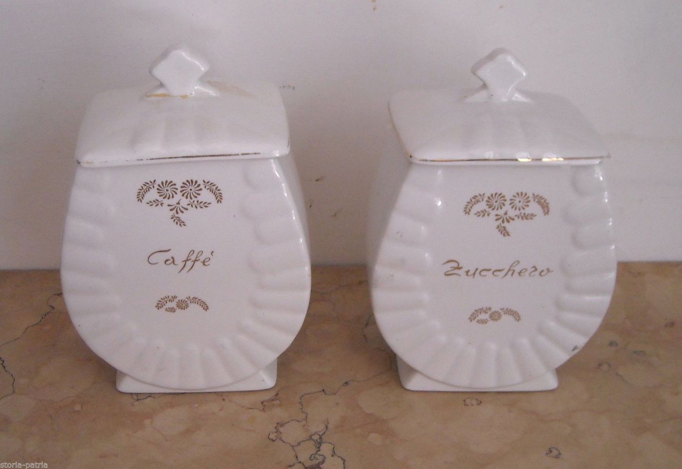 Coppia Contenitori Zucchero E Caffè Ceramica Laveno Anni '50