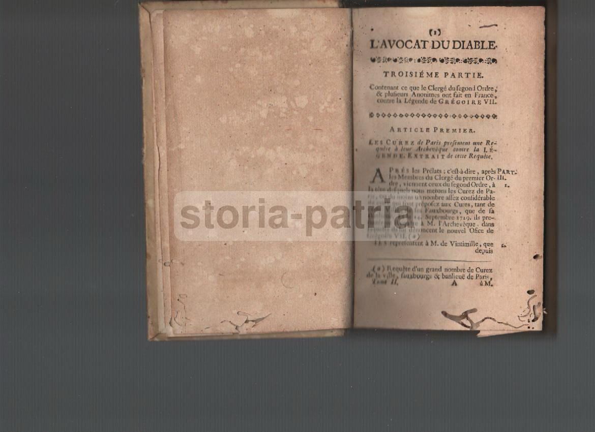 L'Avocat Du Diable: Papa Gregorio VII E San Vincenzo De Paoli, 1743