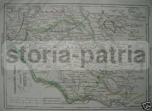 Mappa Antica Del Lazio Romano E Territori Limitrofi