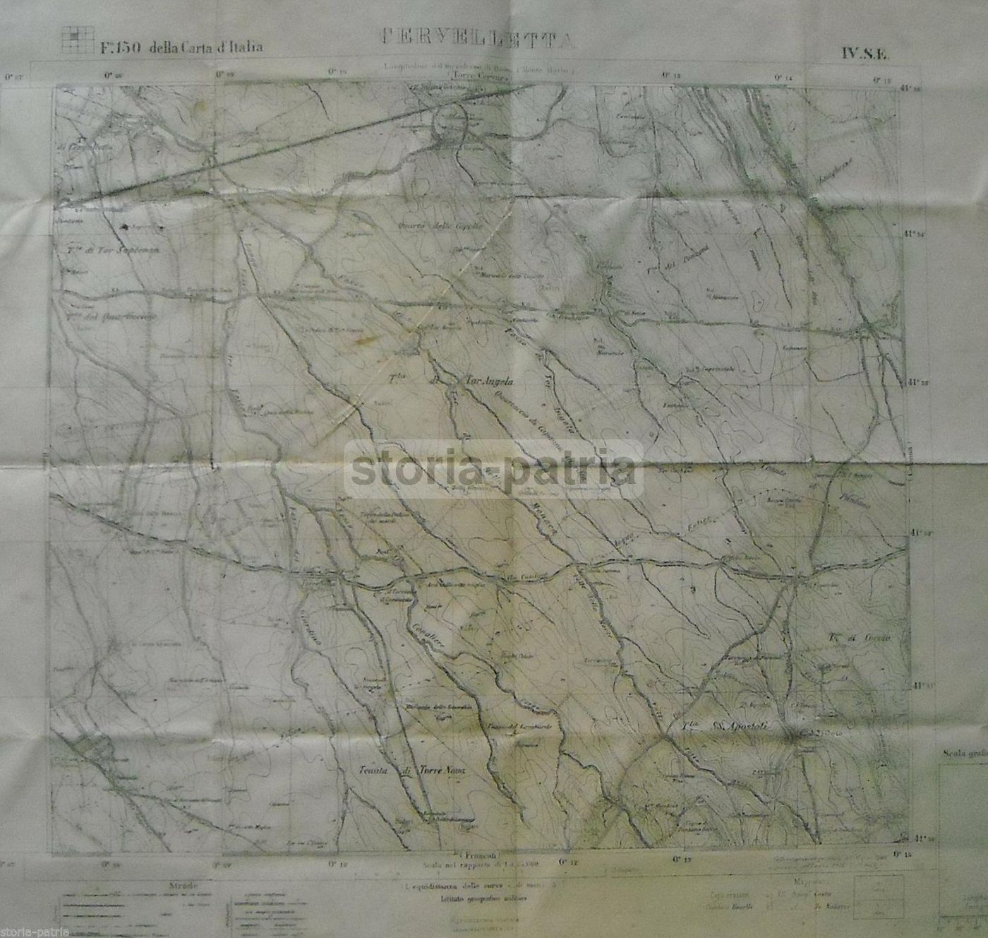 Mappa Topografica Cervelletta Roma 1906 1918 Igm Tenute Ruderi