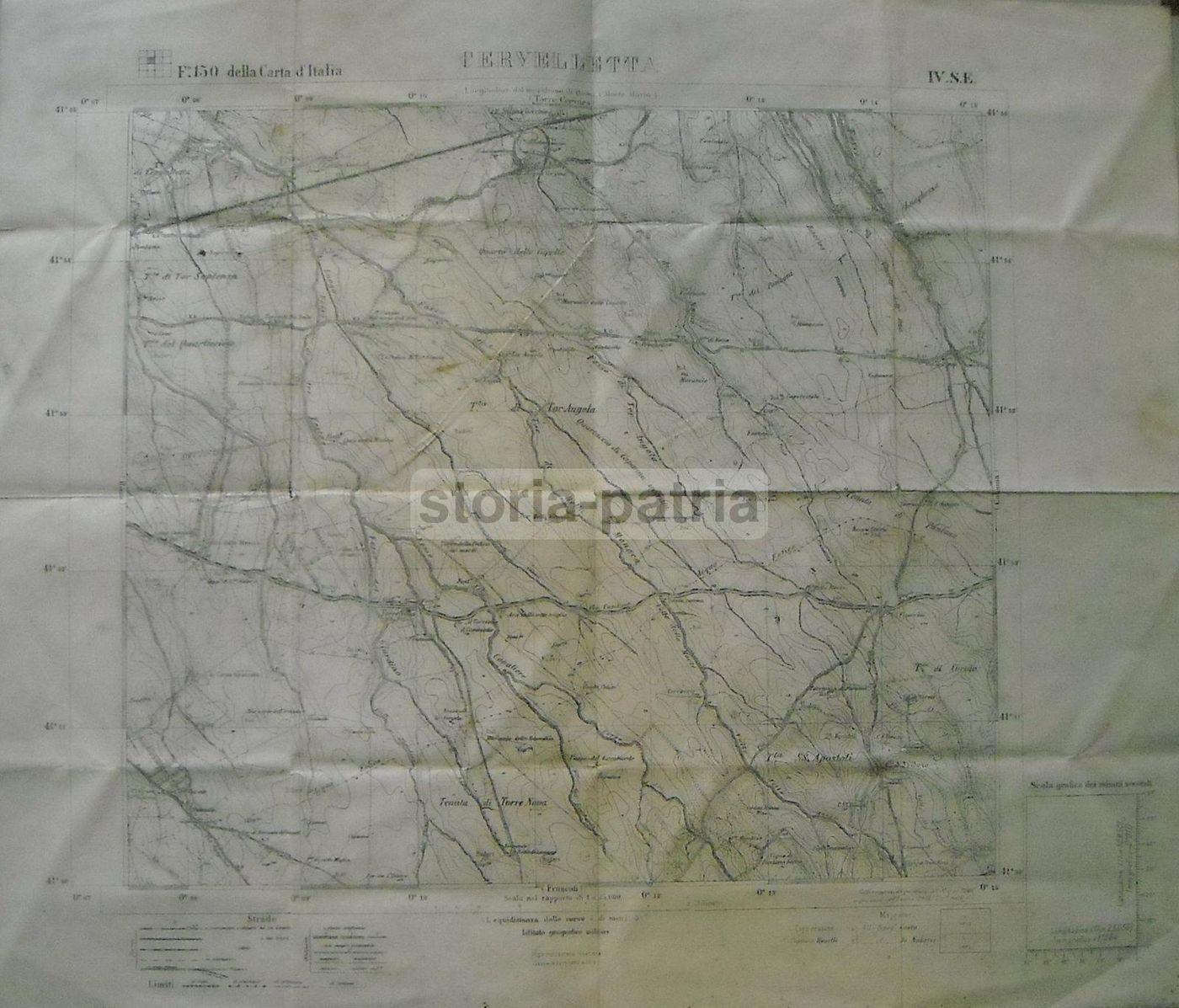 Mappa Topografica Cervelletta Roma 1906 1918 Igm Tenute Ruderi