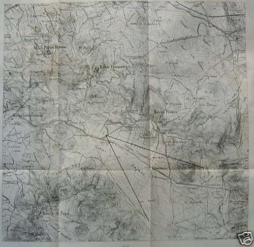 Mappa Topografica Antica Della Campagna Romana, Lazio (Primi Del '900)