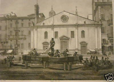Piazza Navona, Roma. Incisione Antica Di Domenico Amici, 1840.