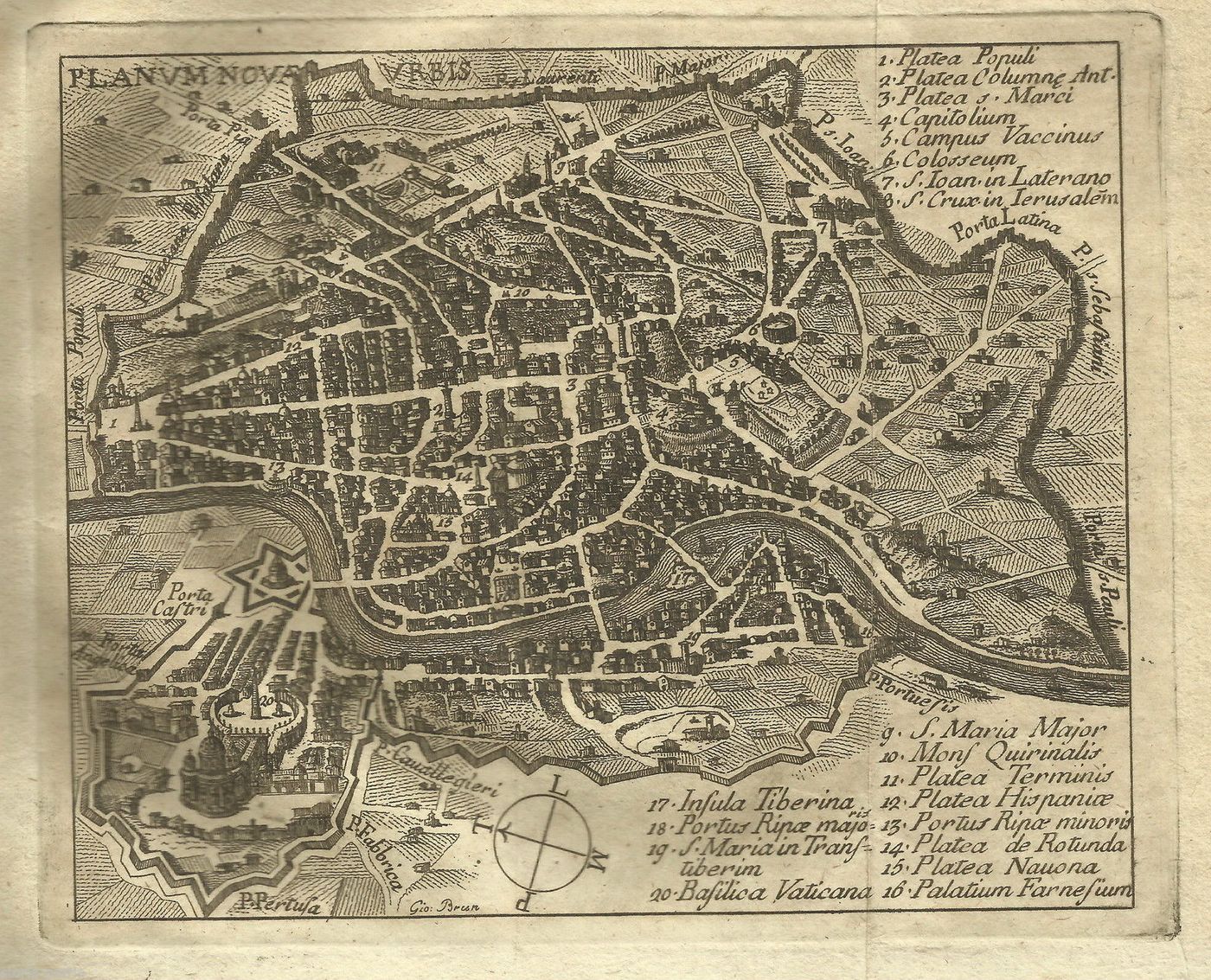 Mappa Antica Di Roma: Planum Nova Urbis