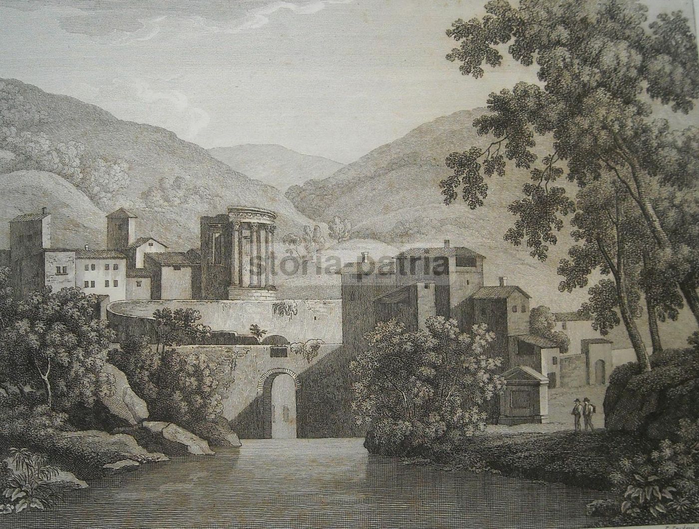 Incisione Tempio Della Sibilla, Tivoli: Pietro Parboni, 1826
