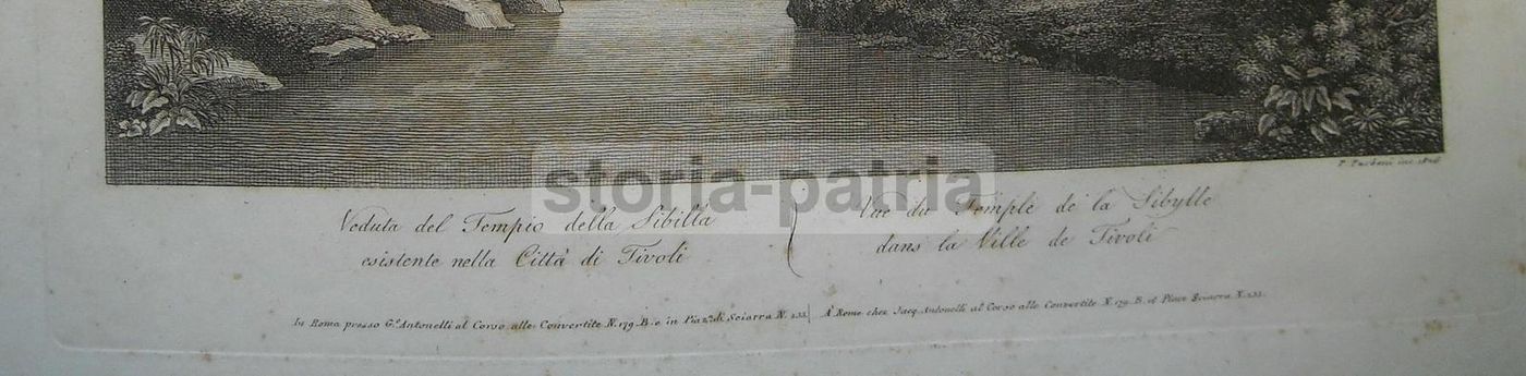Incisione Tempio Della Sibilla, Tivoli: Pietro Parboni, 1826