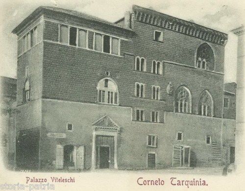 Cartolina Antica Palazzo Vitelleschi, Corneto Tarquinia, Viterbo, 1902