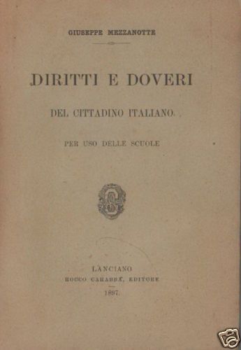 Diritti E Doveri Del Cittadino Italiano, Giuseppe Mezzanotte, 1897