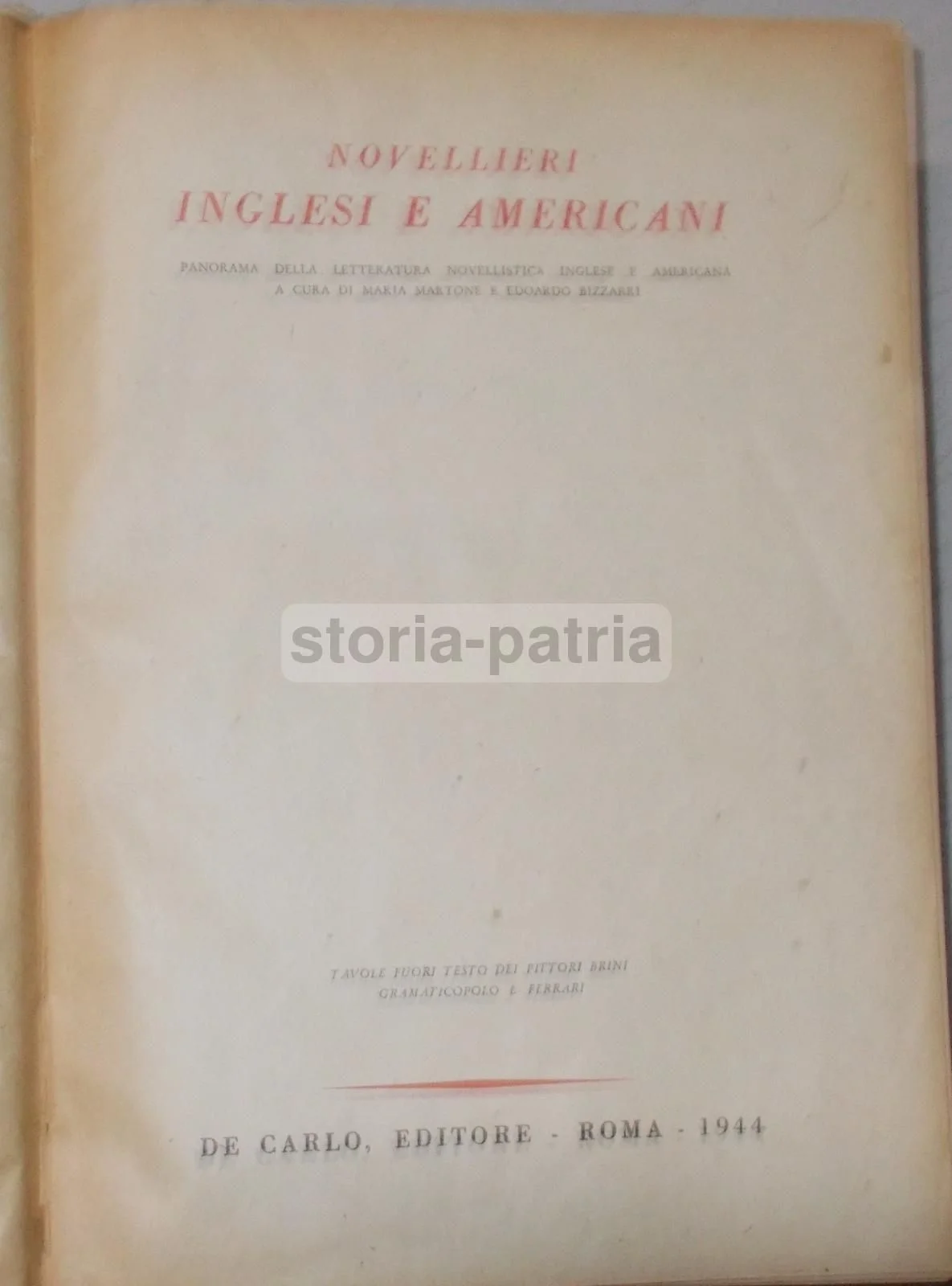 Novellieri Inglesi e Americani 1944 con Illustrazioni Artistiche