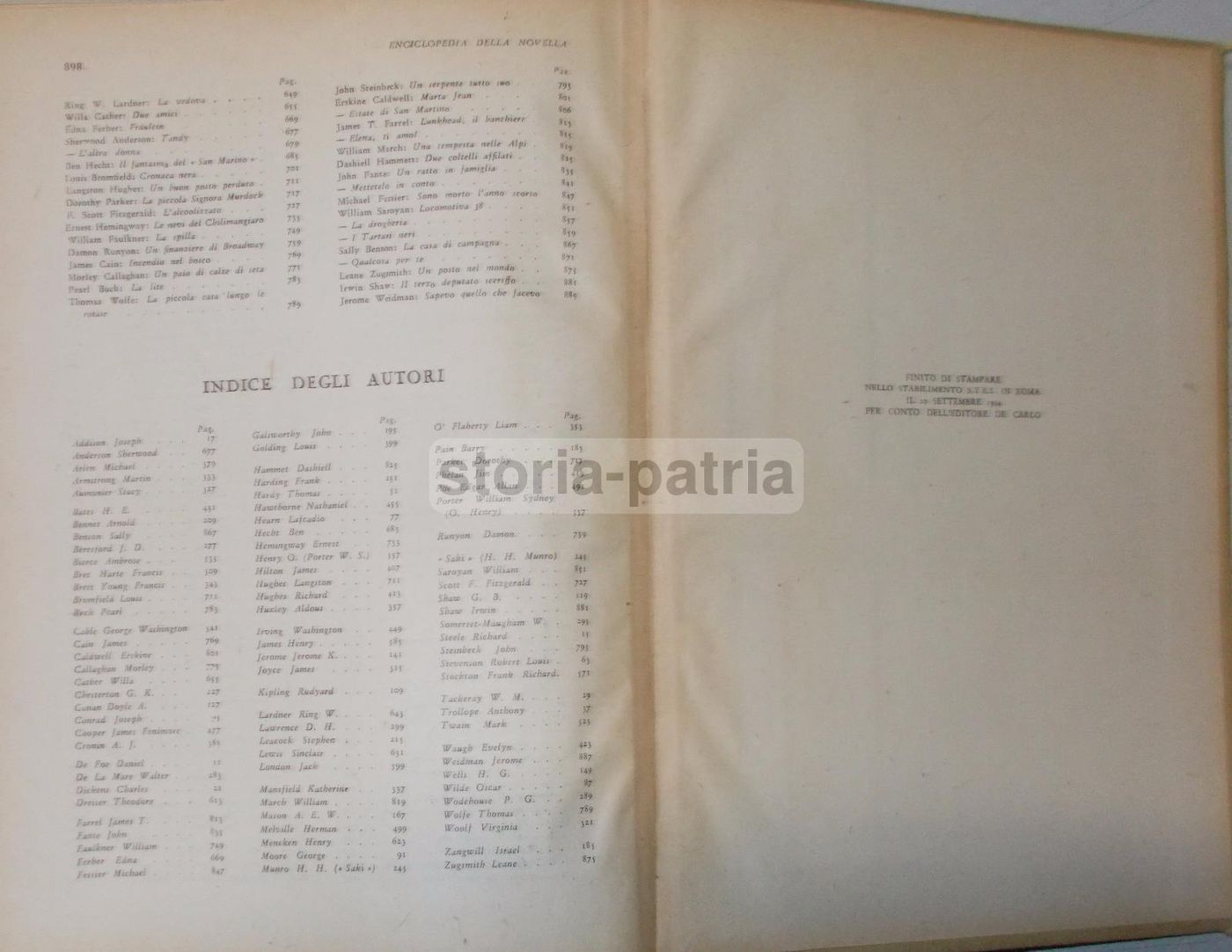 Novellieri Inglesi E Americani 1944 Con Illustrazioni Artistiche