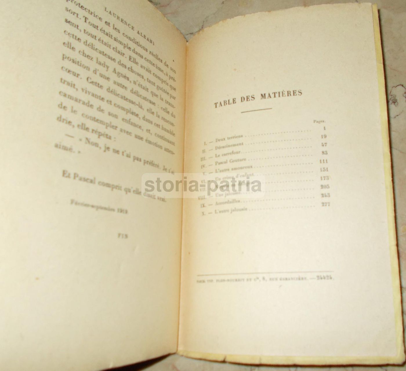 Laurence Albani Di Paul Bourget, Plon 1919, Edizione Francese