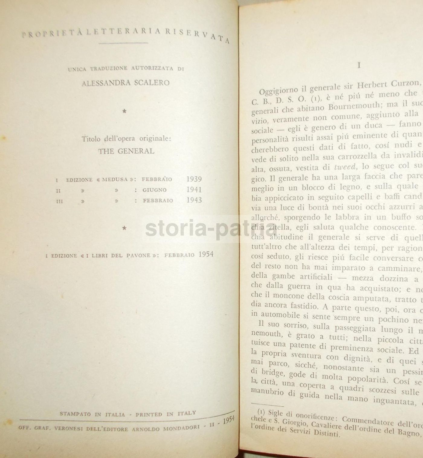 Il Generale Di C.S. Forester, Mondadori, 1954