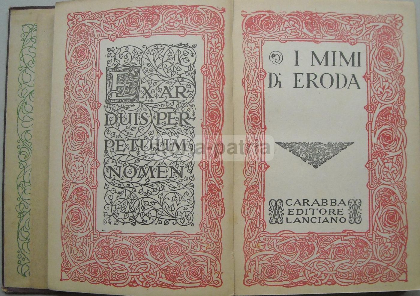 I Mimi Di Eroda, Carabba, 1923. Traduzione Di Mario Chini. Edizione Rara