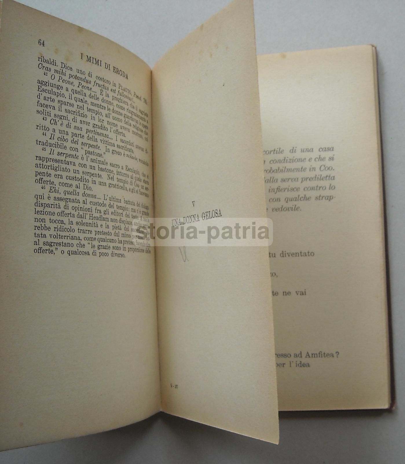 I Mimi Di Eroda, Carabba, 1923. Traduzione Di Mario Chini. Edizione Rara