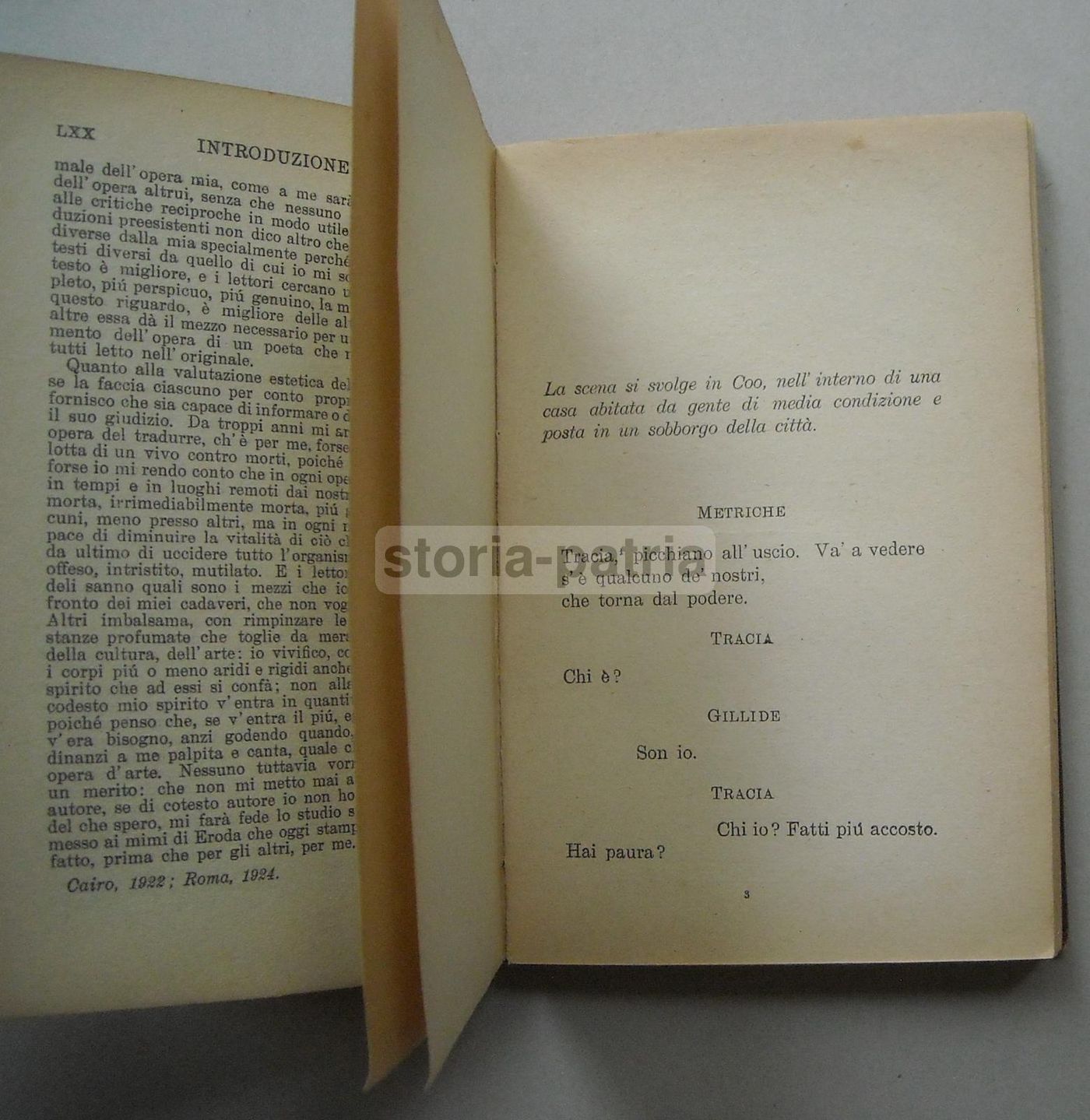 I Mimi Di Eroda, Carabba, 1923. Traduzione Di Mario Chini. Edizione Rara