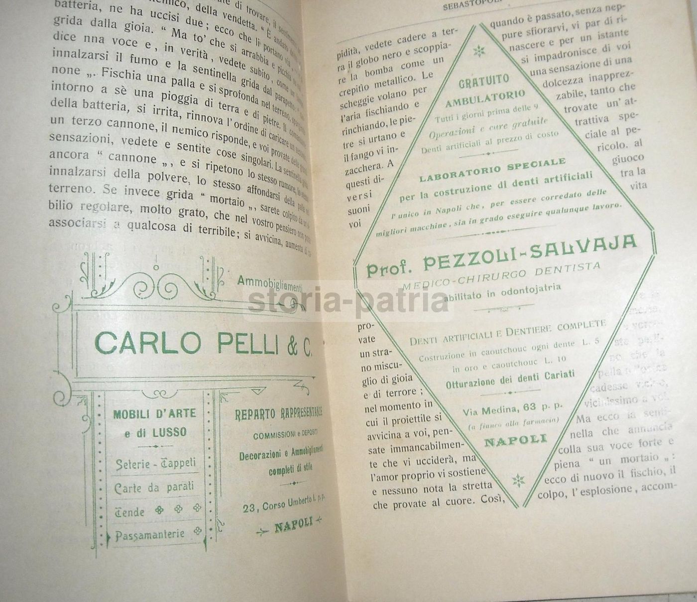 Tolstoi: Sebastopoli. Napoli, Paperi, 1903. Rara Edizione Pubblicitaria.