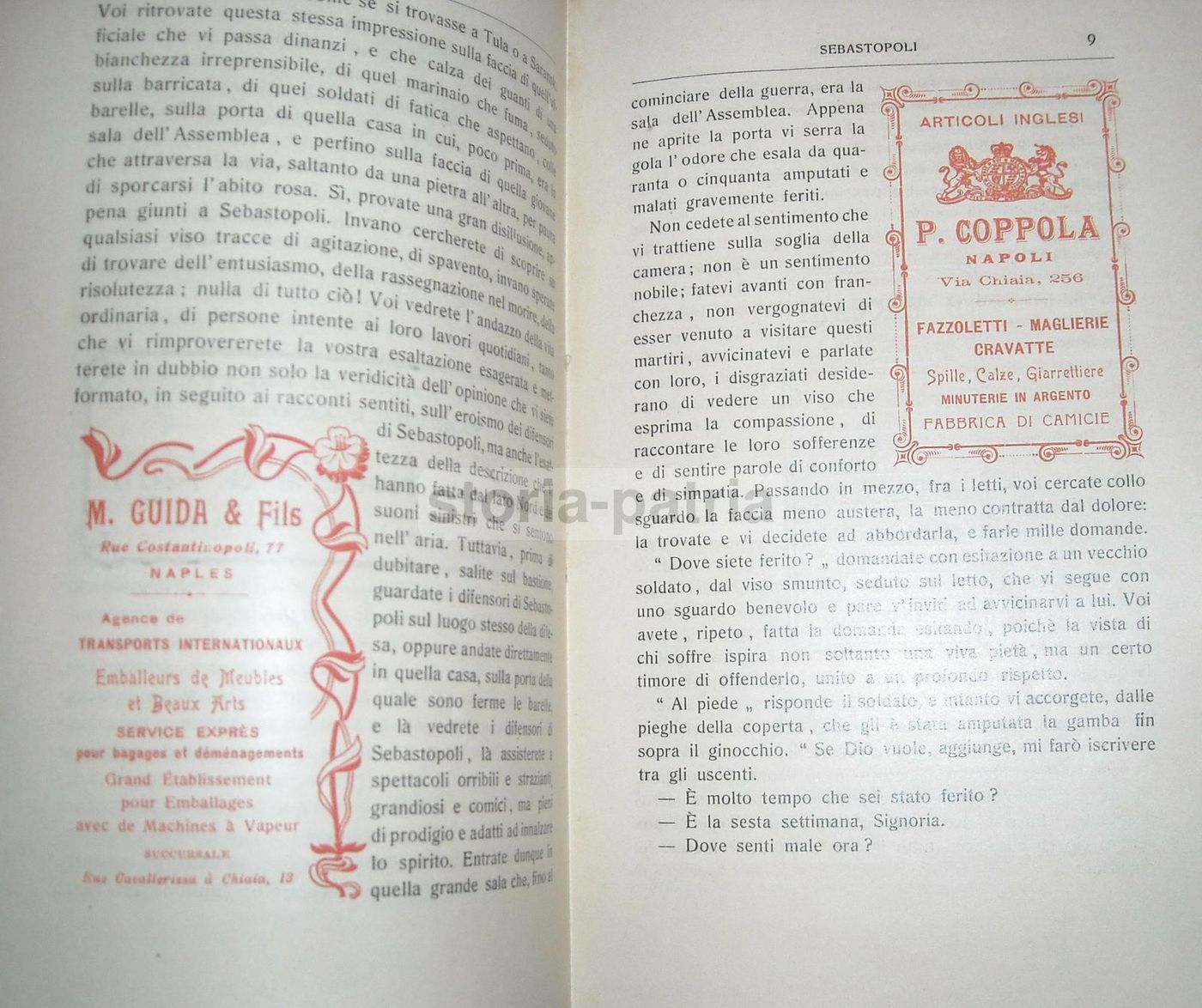 Tolstoi: Sebastopoli. Napoli, Paperi, 1903. Rara Edizione Pubblicitaria.