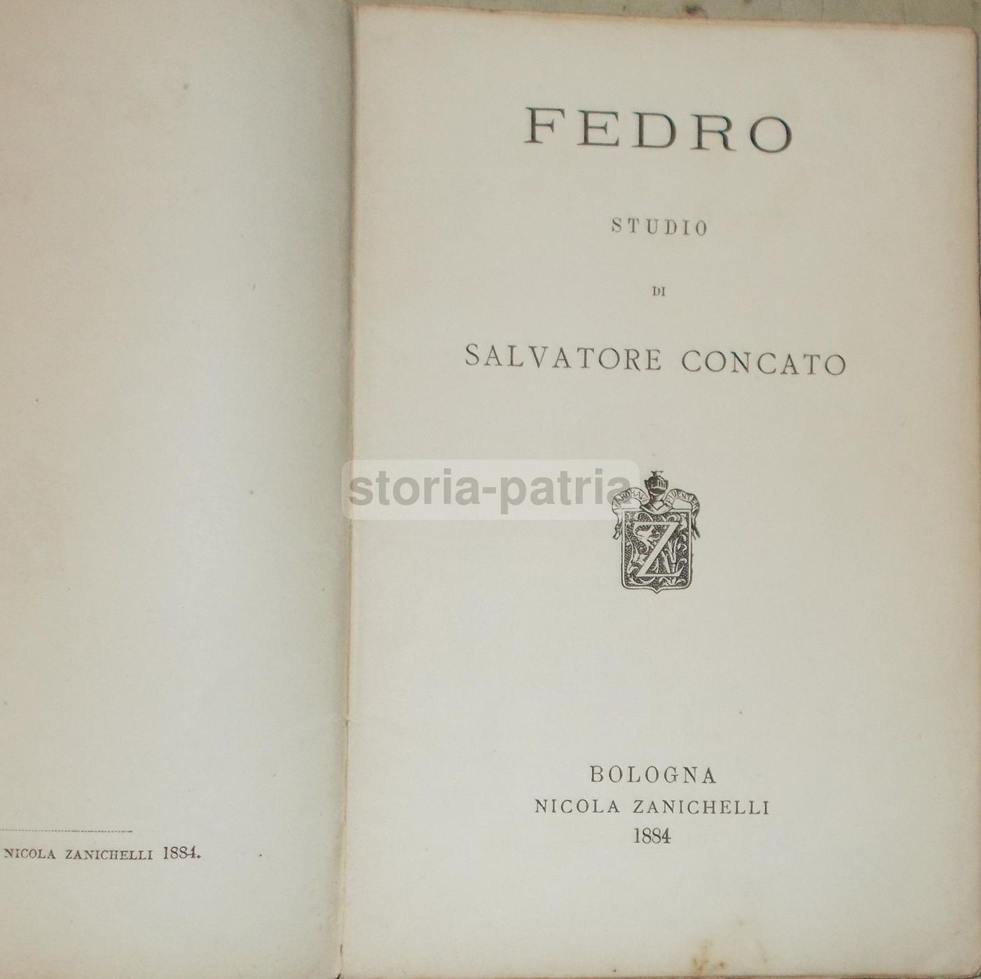 Fedro: Studio Di Salvatore Concato (Bologna, 1884)