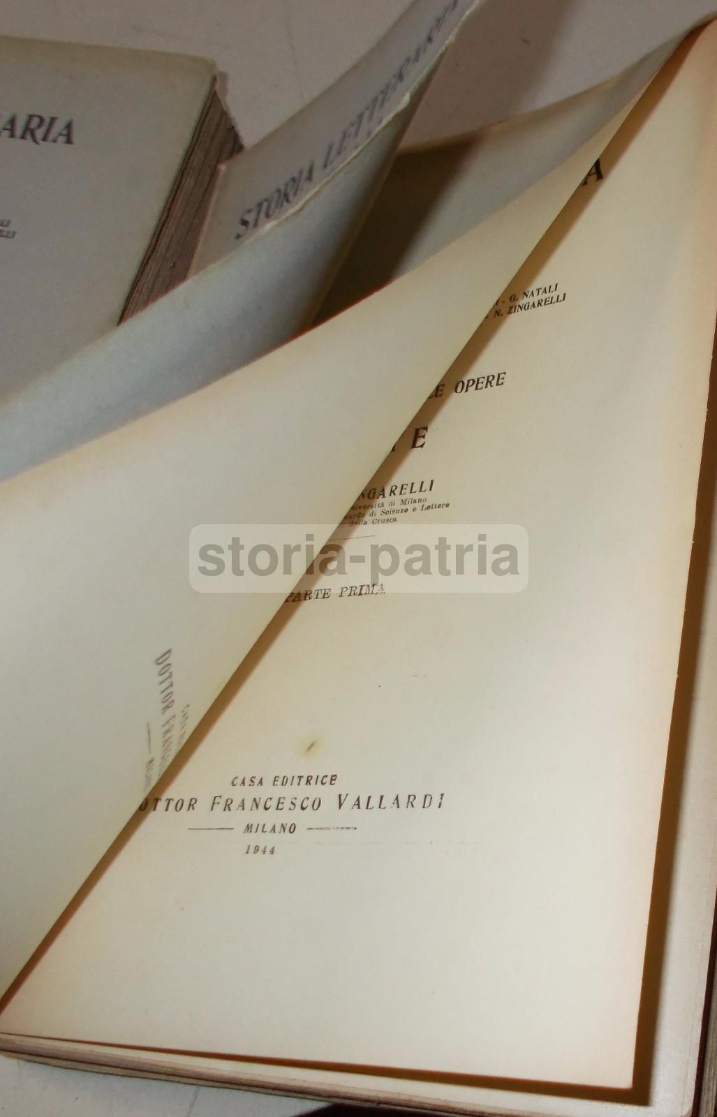 Zingarelli: Vita E Opere Di Dante, 1944 Vallardi, 2 Volumi Brossura