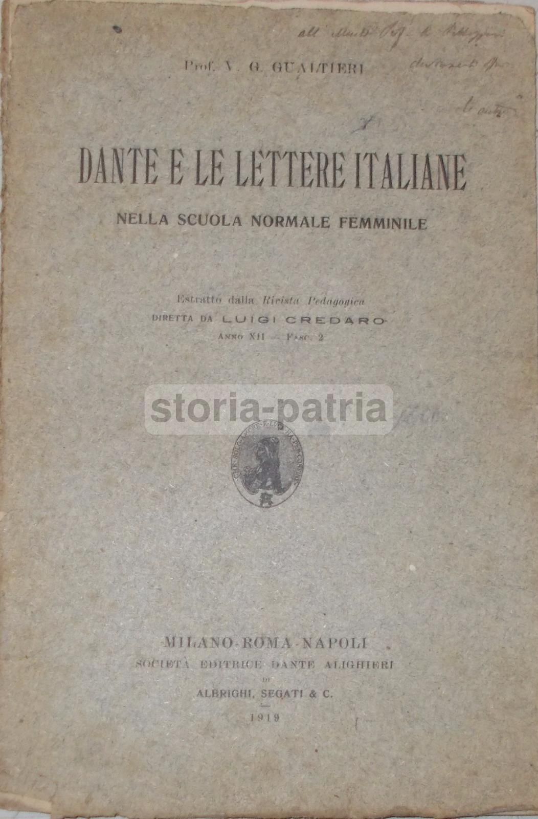 Dante E Le Lettere Italiane Nella Scuola Normale Femminile, 1919