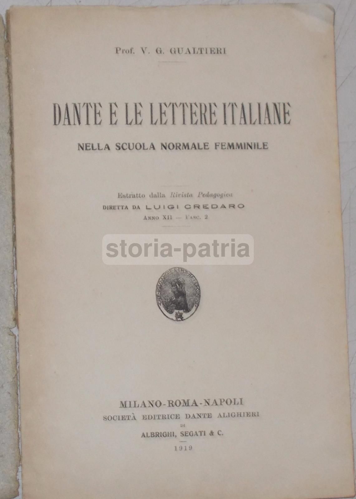 Dante E Le Lettere Italiane Nella Scuola Normale Femminile, 1919
