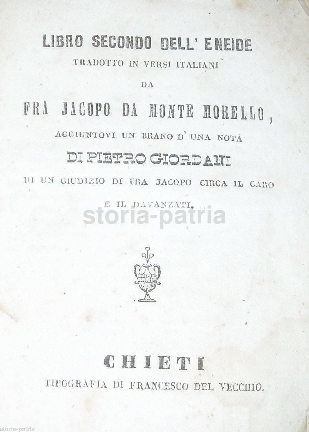Eneide Libro II. Jacopo Da Monte Morello (Giacomo Leopardi). Chieti, Prima Metà Dell'Ottocento