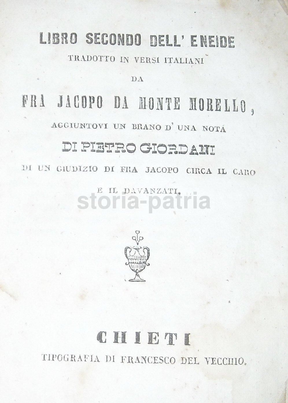 Eneide Libro II. Jacopo Da Monte Morello (Giacomo Leopardi). Chieti, Prima Metà Dell'Ottocento
