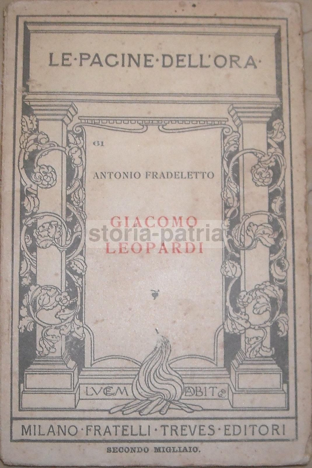 Giacomo Leopardi. Discorso Di Antonio Fradeletto, 1919