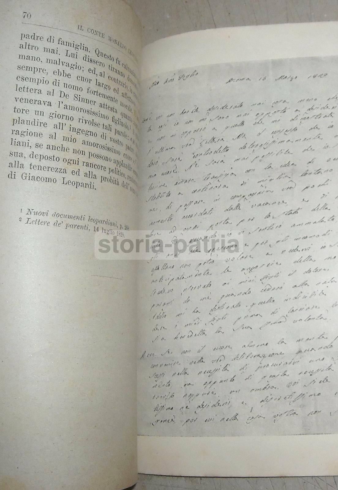 Vita E Scritti Del Conte Monaldo Leopardi, Piergili 1899 Recanati