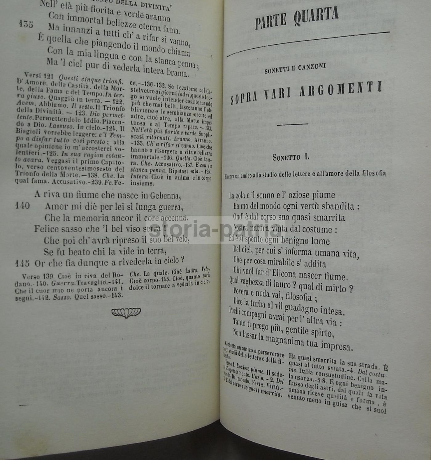 Rime Di Petrarca Con Interpretazione Leopardi Napoli 1860 Rara
