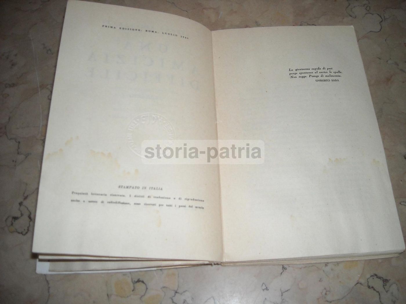 Un'Amicizia Difficile Di Libero Bigiaretti, Prima Edizione 1945