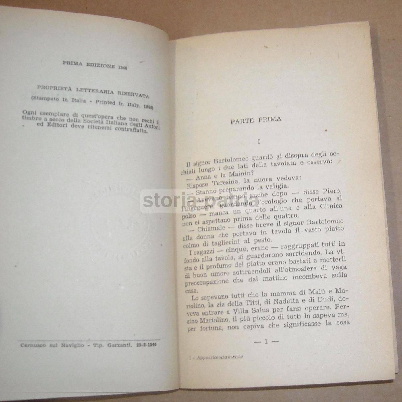 Appassionatamente. Prima Edizione Di Flavia Steno, 1946