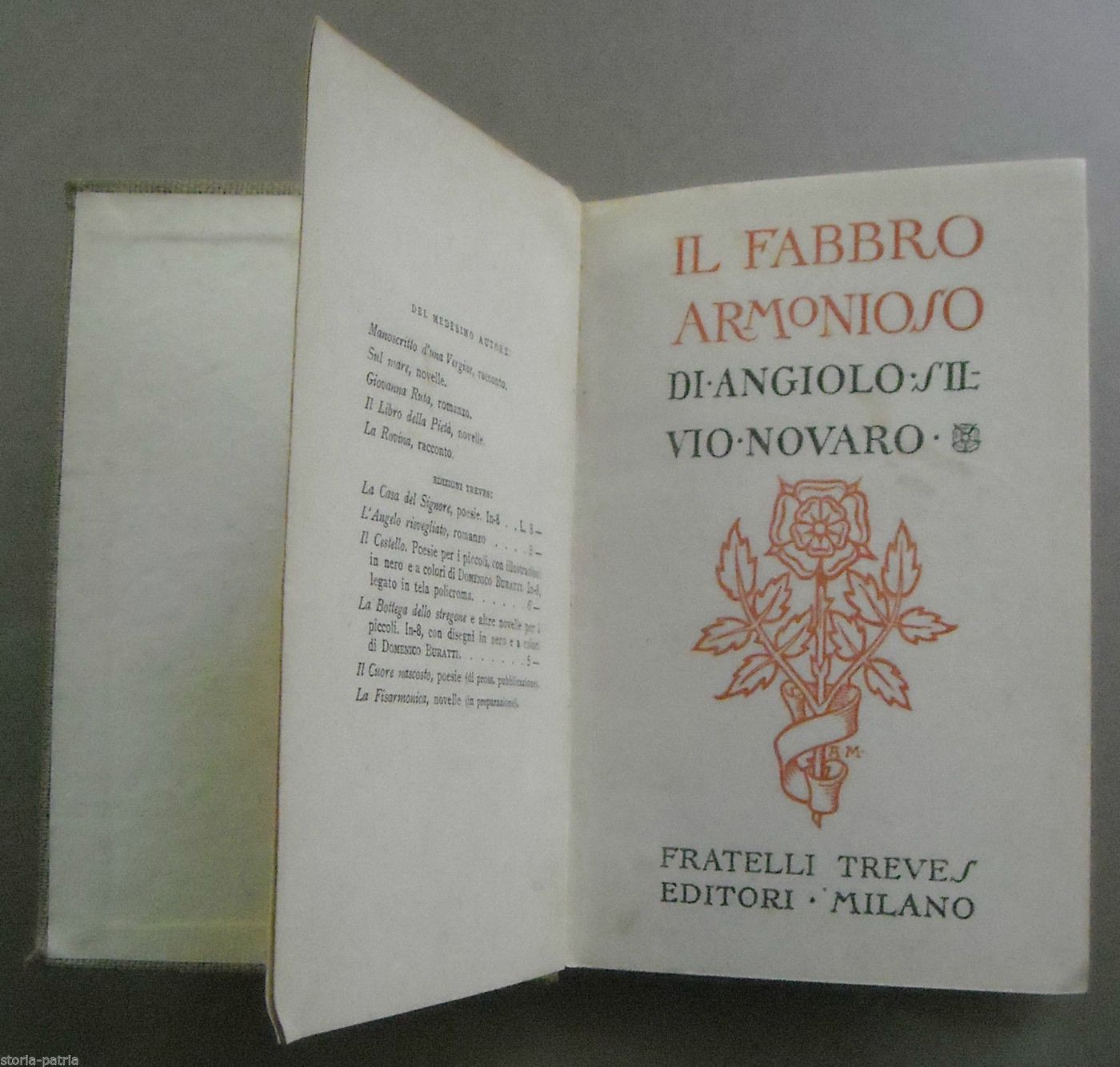 Il Fabbro Armonioso Di Angiolo Silvio Novaro, Treves 1919, Legatura Telata