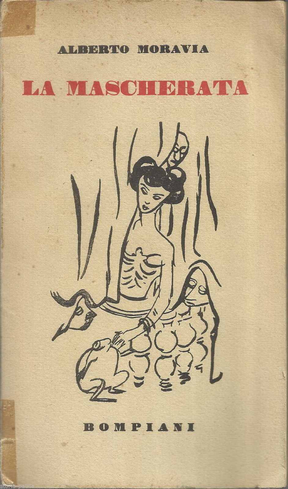 La Mascherata Di Alberto Moravia, Bompiani 1945, Copertina Di Mino Maccari