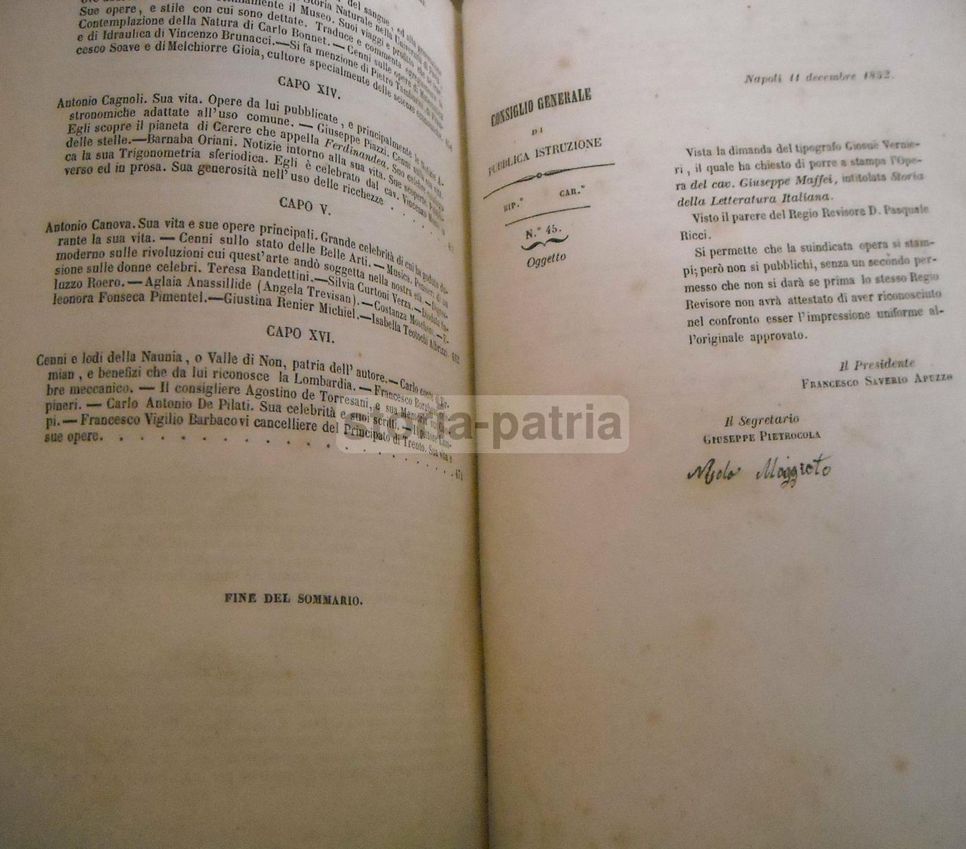 Storia Della Letteratura Italiana   Giuseppe Maffei   Napoli, 1853