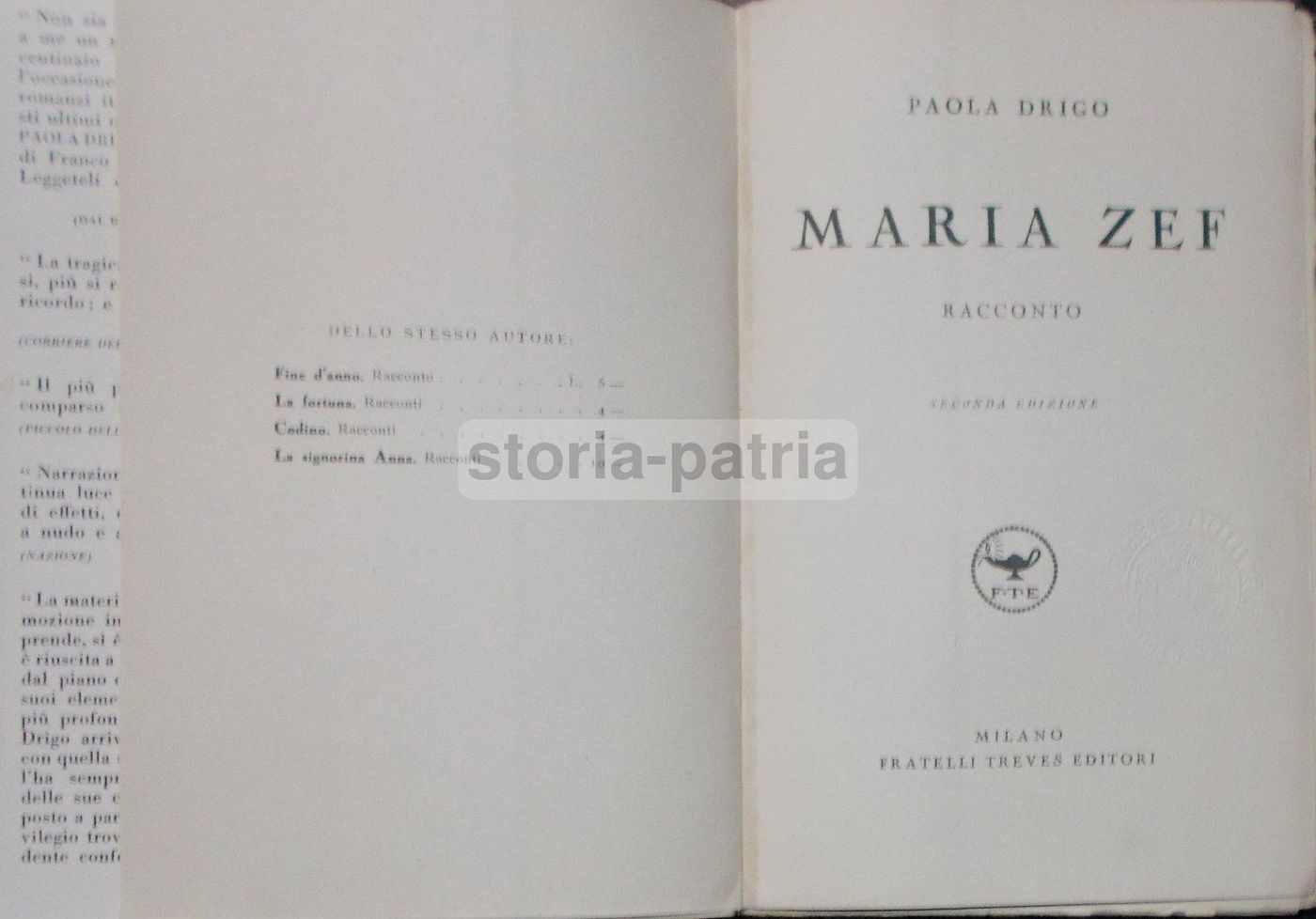 Maria Zef Di Paola Drigo, Treves 1937, Folklore Calalzo Forni