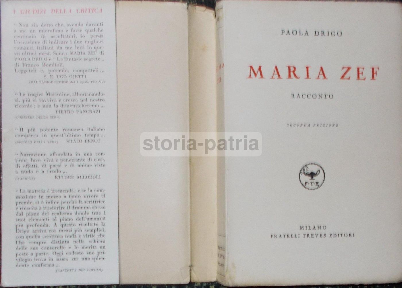 Maria Zef Di Paola Drigo, Treves 1937, Folklore Calalzo Forni