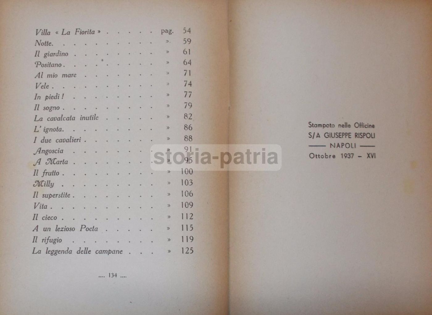 Nuvole Di Alfredo Reichlin, Editrice Rispoli Napoli 1937